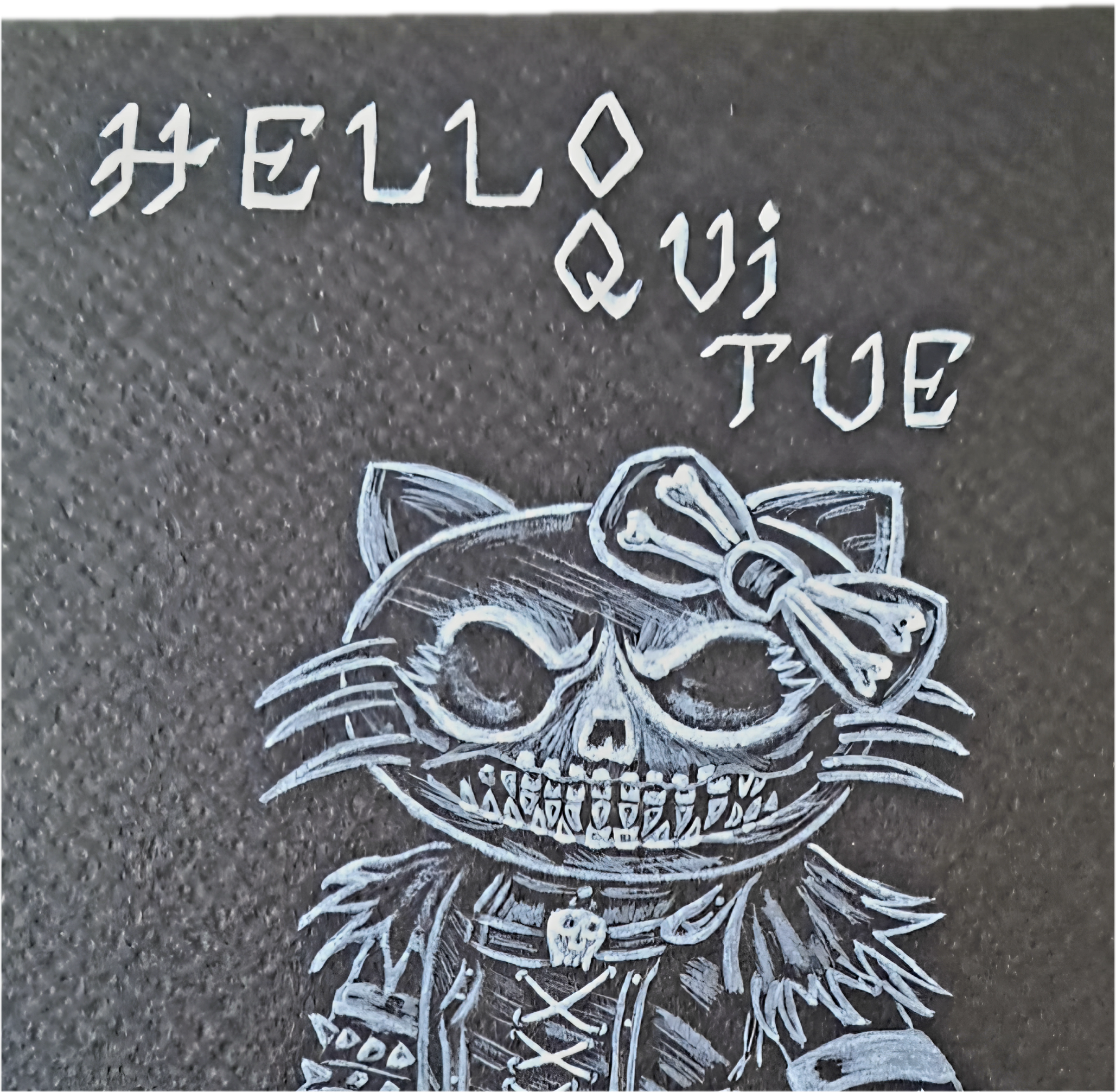Détail Hello qui tue illustration chat dark humor satire pop culture