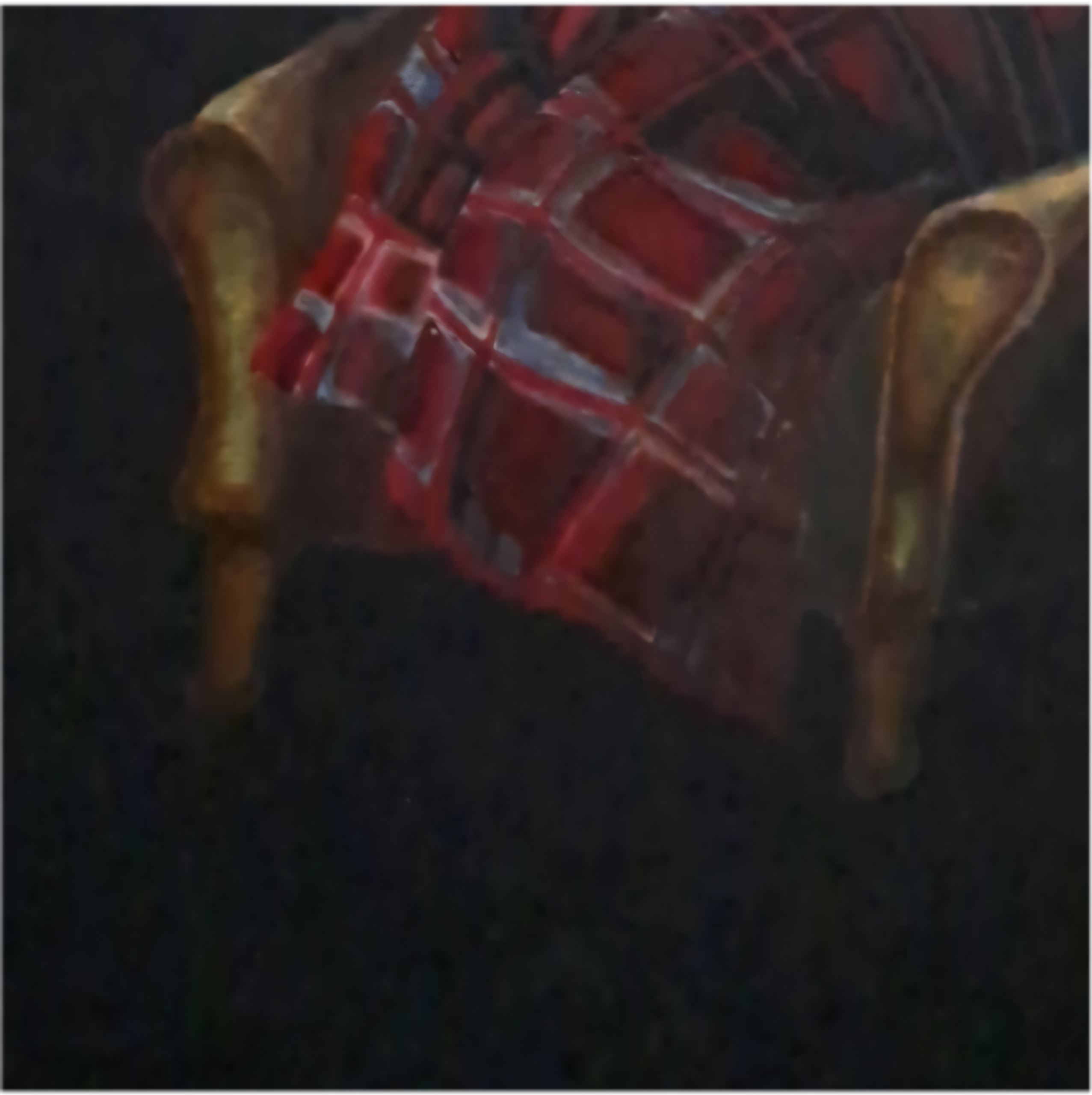 Détail du fauteuil vintage et du plaid de l'illustration Phantumn