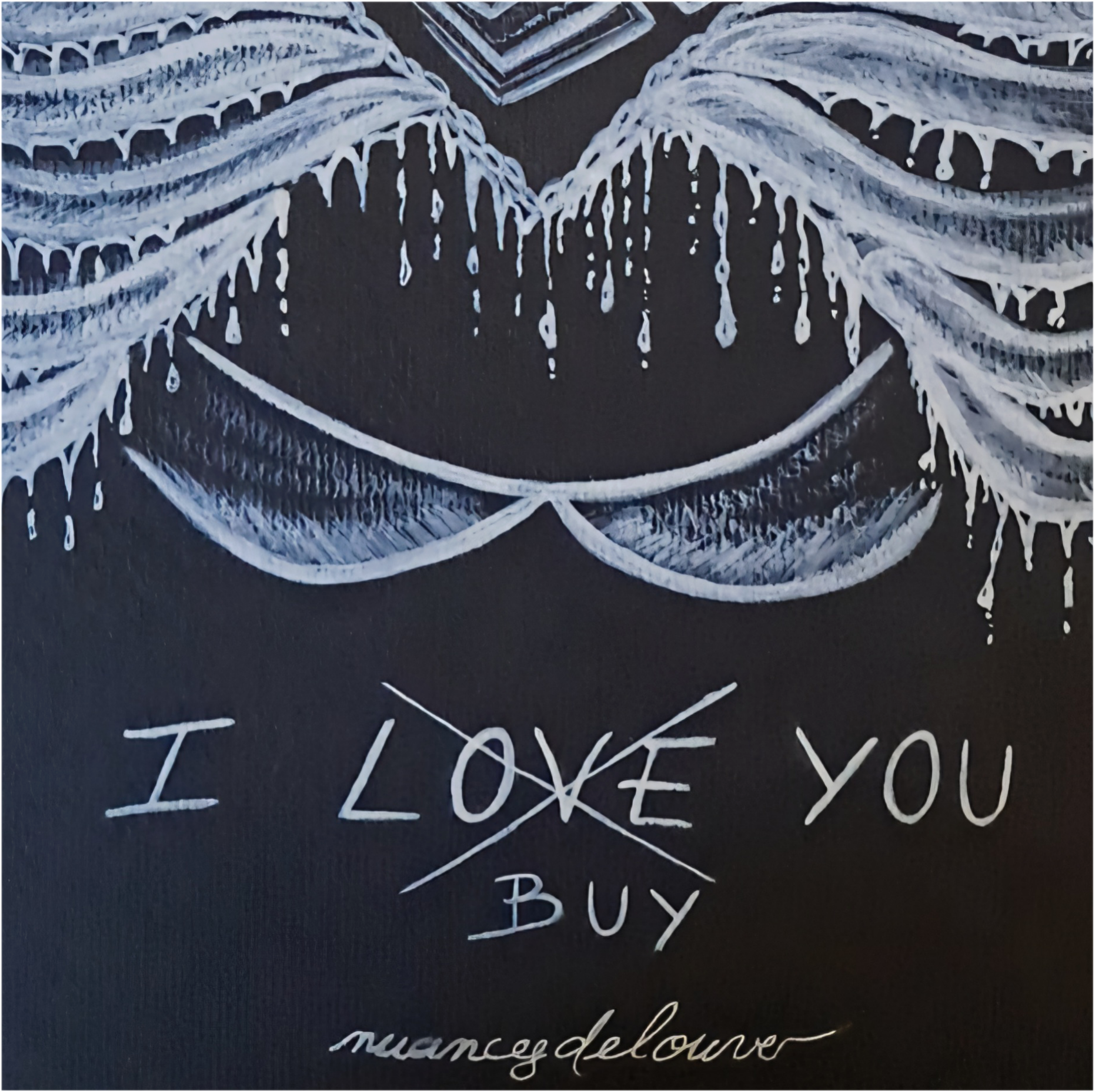 Détail I Buy You illustration aquarelle Saint-Valentin critique commerciale amour symbolique