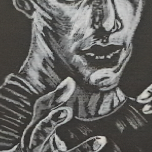 Marqu-page illustré représentant un personnage aux yeux blancs inspiré de l'univers de Stranger Things