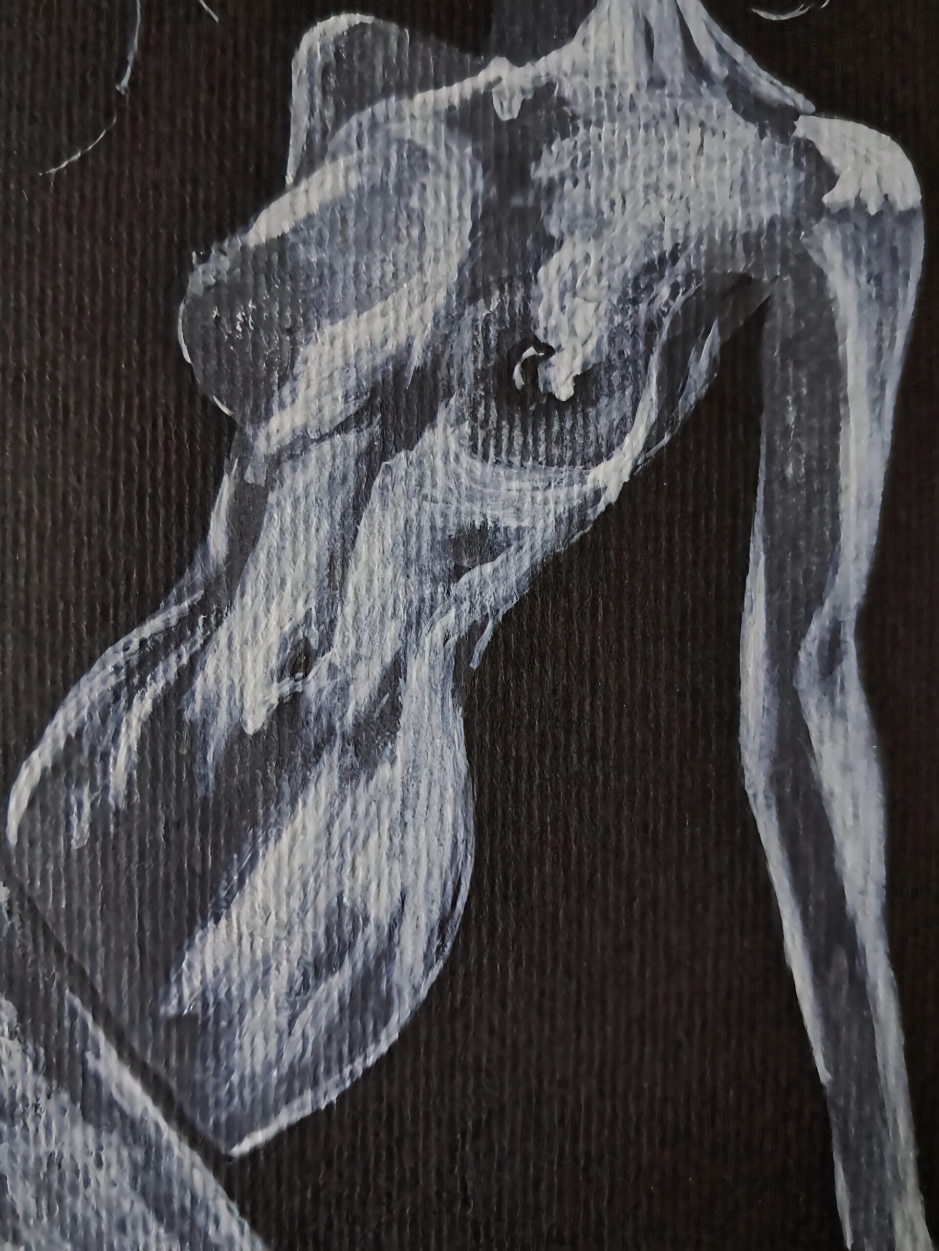 Détail de l'illustration Scissors Sisters montrant le buste féminin et la transformation du corps en lame