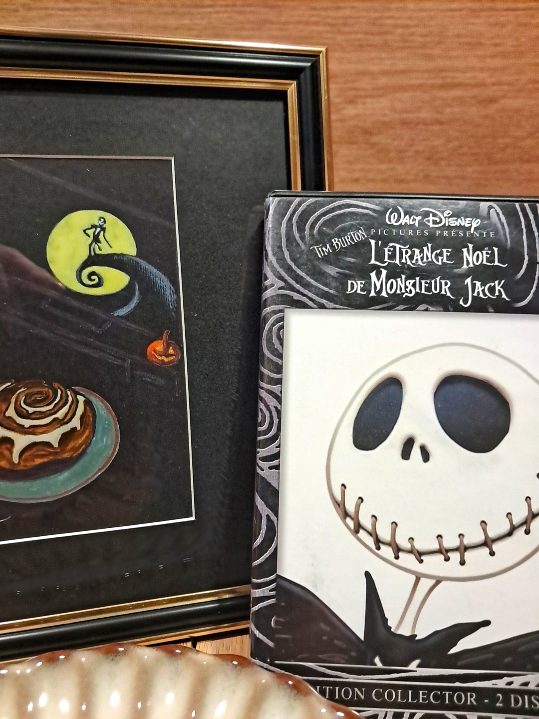 Aquarelle The Nightmare Before Michaelmas mise en scène avec le coffret de L'Etrange Noël de Monsieur Jack.